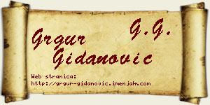 Grgur Gidanović vizit kartica